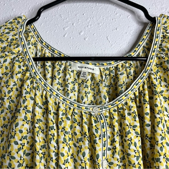 Max Studio Lemon Plus Blouse 2X - Picture 3 of 4